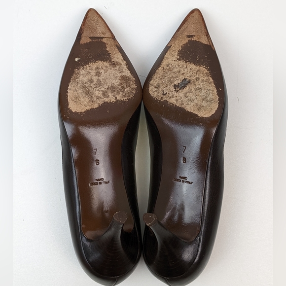 Walter Steiger Chocolate Brown Leather Heels - Picture 3 of 6